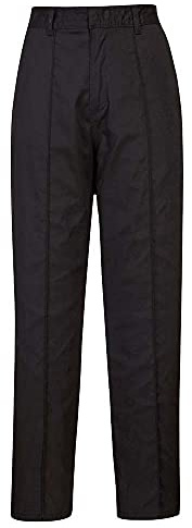 Portwest LW97 Pantalon Femme Élastique Ceinture Semi Élastiquée 2 Poches | Noir, S, UPF 40+, Fermeture Crochet, Tissu Pré Rétréci, Tenue de Travail, Protection Solaire, Polycoton, Léger, Durable