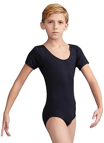 Capezio Jungen Tactel Trikot Kurzarm - Schwarz - X-Large
