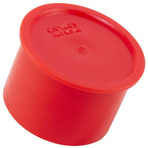 Caplugs RC-21 RC Series Plastic Cap for Threaded Connectors, LD-PE, to Cap Thread Size 1-5/16, Cap ID 1.31 Length 0.90, Protective Closure, Dust Seal, Automotive, HVAC, Red, Pack of 40 (99394729)
