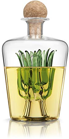 Final Touch Decantador de Tequila de Agave con tapón de Corcho portugués Totalmente Natural, Capacidad para 850 ml de Licor