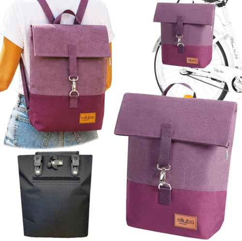 millybo Sweet Fahrradtasche Gepäckträger Fahrrad Tasche Damen Rucksack Backpack Fahrradrucksack wasserabweisend