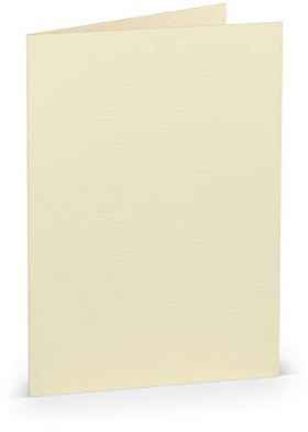 PAPERADO 25 Faltkarten DIN A6 - Chamois gerippt Creme Beige - 10,5 x 14,8 cm - 220 g/m² - Doppelkarte Klappkarte Einladungskarte