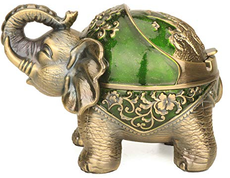 Cenicero decorativo con tapa para cigarrillos, cenicero de metal para fumar, resistente al viento, ceniceros para cigarrillos para interiores y exteriores, adorno de regalo elegante para hombres y