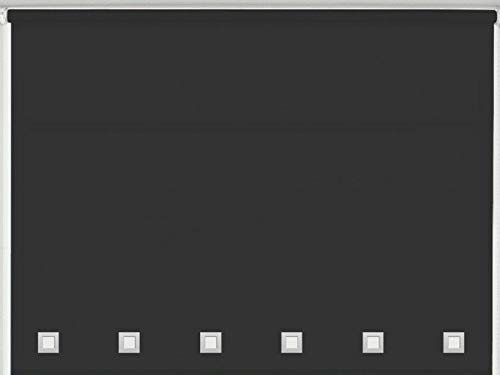 Square Eyelet Roller Blind Light Filtering Window Shade Child Safe Easy Fit Design Trimmable Ideal for Bedroom, Living Room Kitchen Campervan Caravan & Office (Grey, 120cm x 165cm (47.2 x 65))