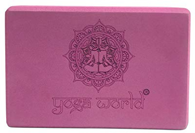 Yoga World Eva Yoga Blocs - Haute Densité Et Antidérapant Briques pour Pilate, Stabilité, Fitness - Arrondi Bords pour Sécurisé Grip - Easy-to-Clean Exercice Accessoires - 22.8x15.2x7.6cm 180g
