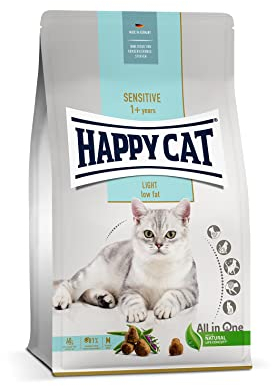 Happy Cat 70603 - Sensitive Adult Light - Trockenfutter mit Geflügel für übergewichtige Katzen und Kater - 1,3 kg Inhalt