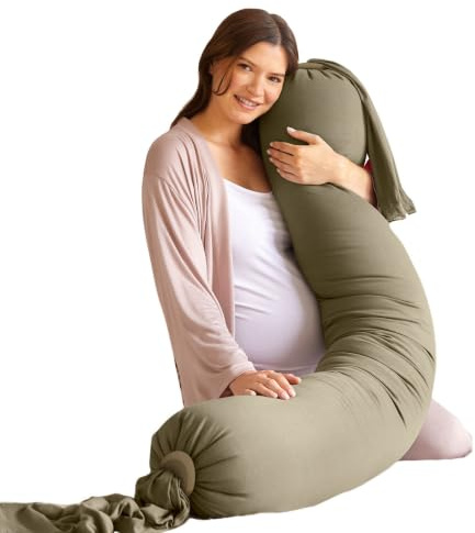 bbhugme® Schwangerschaftskissen™, das preisgekrönte Schwangerschafts- & Stillkissen & Ganzkörper-Stützkissen - staubiges Olivgrün