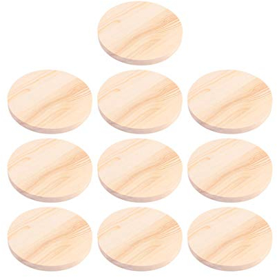 Ciieeo 10stücke Holzscheiben Rund Aus Naturholz Für Bastelarbeiten Leere Runde Holzklötze Zum Bemalen Und Beschriften Holzrohlinge Für Diy-projekte Und Dekorationen