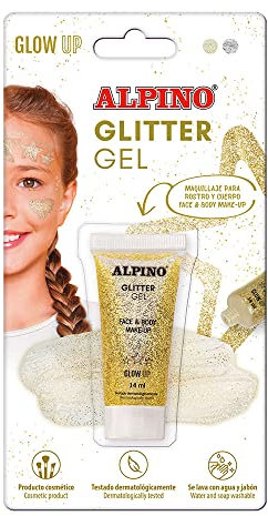 Glitter Gel Alpino Fiesta color dorado | Gel purpurina con base transparente| Purpurina líquida color dorado
