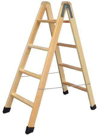 PERSUM - Escalera DE Madera Tijera Profesional 4 PELDAÑOS