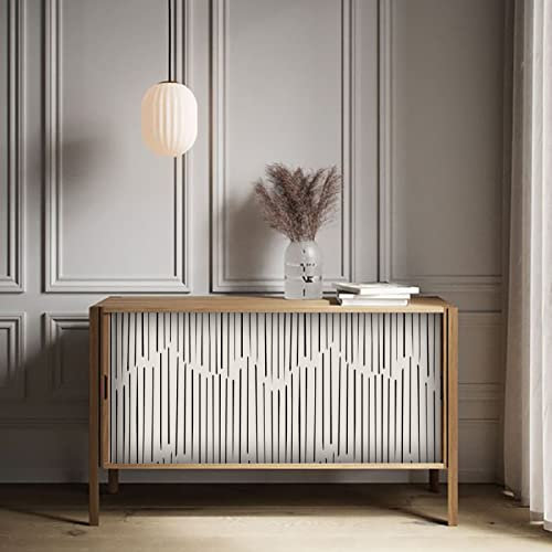 Papiers Peints Beige - Rayures Noires Papier Peint Adhesif Mural Salon Papier Adhesif pour Meuble Papier Peint Intissé Facile à Peler Papier Adhésif Décoratif Cuisine 40x100cm