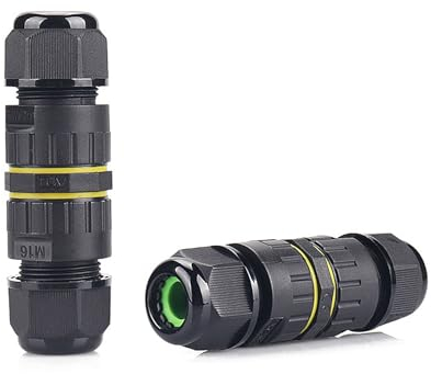 empalmes cables electricos estancos waterproof electrical box,Caja de conexión Auen impermeable IP68,conector de cable eléctrico de 2 pines M16, rango de cable de 3,5 a 10 mm, 2 unidades