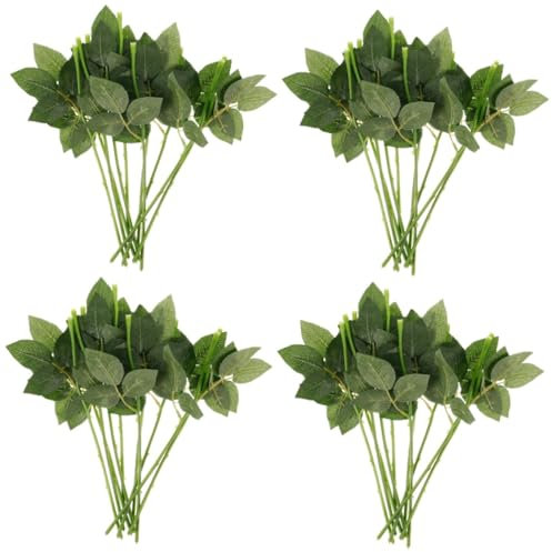 Cabilock 40stücke Blumenstiele Mit Blättern Flexible Rosenstiele Für Kunstblumen Hochzeitssträuße Und Dekorationen Für Kreative Bastelprojekte