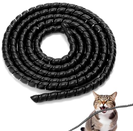 KHDULQ Nascondi Cavi,Copri Cavi Elettrici 5M Raccogli Cavi Tagliabile Guaina Guaina Per Cavi Elettrici Passacavo Per Protezione Dei Cavi Organizzatore Cavi Avvolgicavo 10mm (Nero)