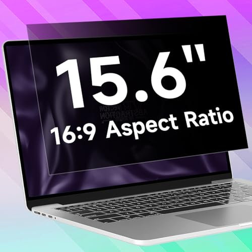 Filtro de pantalla de privacidad para laptop de 15.6 pulgadas, 1920 x 1080, antirreflejos de luz azul y antiarañazos, para laptop de 15.6 pulgadas con relación de aspecto 16:9