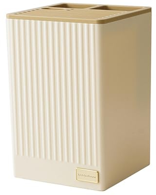 Liemuao - Portacuchillos de cocina, bloque de cuchillos vacío para escurrir cubiertos, soporte de almacenamiento universal para encimera de cocina para cuchara, tenedor, espátula (beige)