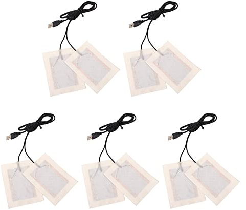 Kuuleyn 5 Stück USB-elektrisches Tuch-Heizkissen, DC 5 V, tragbar, Vliesstoff-Heizkissen für Nacken, Rücken, Bauch, Lendenwirbelsäule, Heizung, Camping, wärmend, bequemes