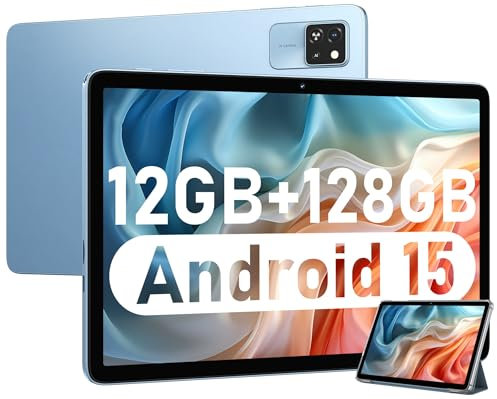 Blackview Tablet Android 15 Tab60 WiFi 10 Zoll Tablet, 12GB(4+8) RAM + 128GB ROM (2TB TF), Gaming Tablets Octa Core WiFi 6,1280 x 800 HD, 5100mAh Akuu,Widevine L1 Type C,Dual Kamera,Face ID,PC