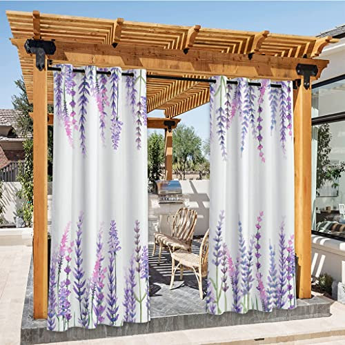 Purple Violets Wasserdichte Outdoor-Vorhänge für Garten, Terrasse, Pavillon, Pergola, 2 Paneele, 137,2 x 274,4 cm, Sichtschutz, Sonnenschutz, Thermovorhänge