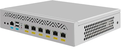 HUNSN 9 Inches Desktop Firewall Hardware Appliance, PFSense, Untangle, OPNsense, VPN, Router PC, Atom D525, RJ64, 6 x 82583V 82574L, Console, VGA, 4G RAM, 32G SSD