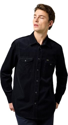 Western manchesterskjorta, svart, XL