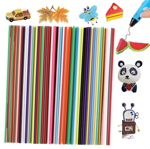 120 Stück 3D Doodler Stift Nachfüllpacks 2.5MM PCL 3D Stift Filament 10 Farben für 3D-Stiftfüllung 3D-Druckkabel Plastik Buntes Filament Plastik