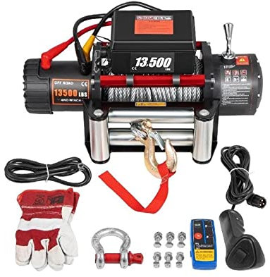 Elektrische Seilwinde 13500LBS und 12V 92ft Stahlseile Abschleppgurt for Pkw-Anhänger 4X4 ATV Offroad Truck mit drahtloser Steuerung