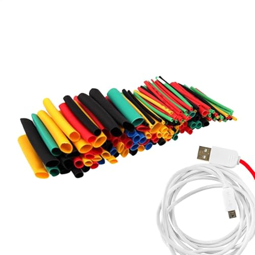 Kit di tubi termorestringenti, 328 guaine per cavi elettrici, 8 misure assortite, multicolore da 1 a 14 mm, riparazione di cavi per auto, casa, elettronica