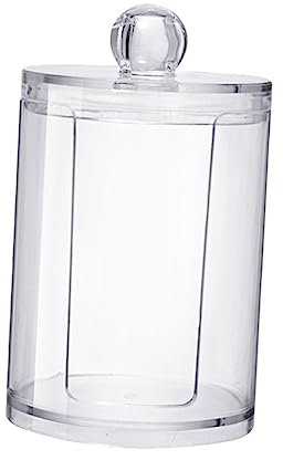 EXAOMBLE Transparenter Kosmetik Wattepads Halter Mit Lid Staubdichter Kompakter Baumwollpad Aufbewahrungsbehälter Elegante Langlebige Kunststoffbox Für Badezimmer Und Schminktisch