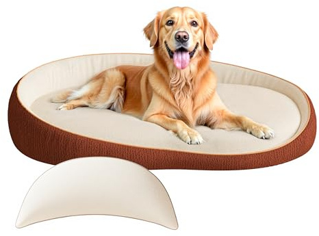 LELEFIDO Cama ortopédica XXL para perros con cojín – Cómodo sofá para perros de espuma viscoelástica, funda extraíble y lavable – Cama para perros grandes, duradera y acogedora