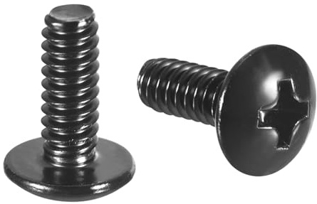 QUARKZMAN Vite A Testa Bombata Phillips #6-32 x 3/8 50Pz | Drive Phillips, Filettatura Completa, Acciaio Inossidabile 304 18-8, Finitura Ossido Nero