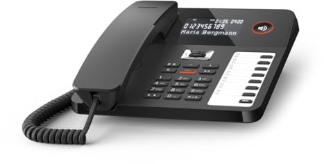 Gigaset Desk 800A・DECT-Telefon・Kabelgebundenes Mobilteil・Freisprecheinrichtung・200 Eintragungen・Schwarz (S30350-H225-C101)