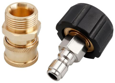 Treki 2pcs Adaptateur de Nettoyeur Haute Pression M22 Mâle M22-14 à 1/4 Adaptateurs de Tuyau Nettoyeur Haute Pression Accessoires pour Raccord de Pistolet de Pulvérisation 5000PSI