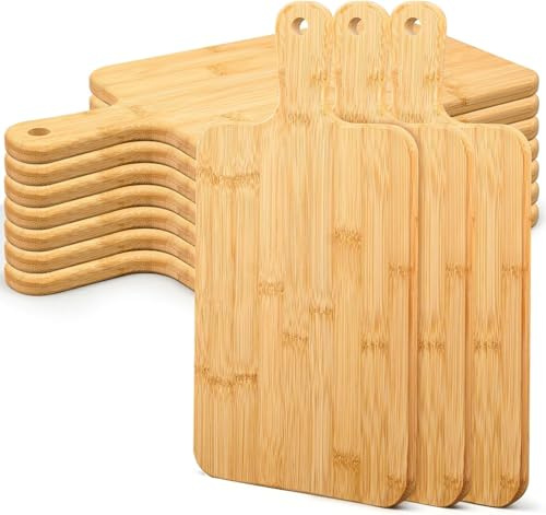 Lot de 10 planches à découper en bois de bambou avec poignée planches charcuterie gravure personnalisée pour cuisine service cadeau fête des mères mariage pendaison