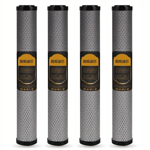 20'' x 2.5'' Carbon Whole House Water Softening Filter, 4pcs Replacement Cartridge, for Home Business Water Filter