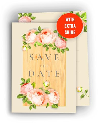 Edition Colibri Save the Date Karten mit Umschlag - A6 Karten für Hochzeit, standesamtliche Trauung, Geburtstag, Gartenparty, Taufe, Kommunion, Jugendweihe, Babyparty, 10er Set, rustikal