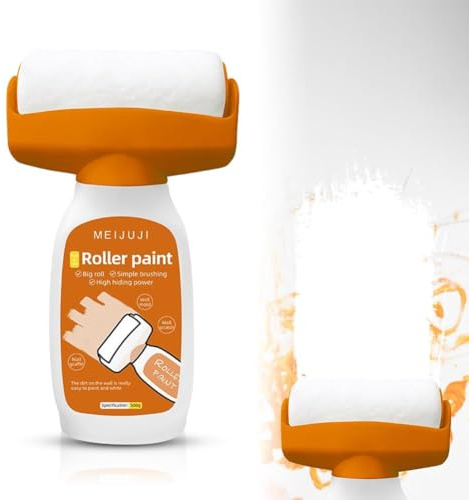 Wandfarbe Ausbessern Weiß, Wandreparatur RollbüRste, 500g Wandreparaturroller Farbe, Wandfarbe Weiß Kleiner Roller, Wandreparatur-rollbürste mit Wandreparaturpaste, für Küche, Schlafzimmer, Wohnzimmer