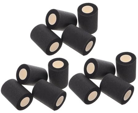 Sports Foam Bandage 12pcs Sponge Elastic Skin Film Black | Calves and Ankles Support, Badminton and Other Sports Activities, Shock Absorption Wrap, Versatile Use