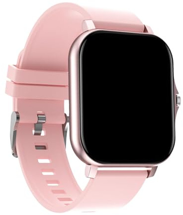 KiBcsLic Reloj Inteligente Deportivo de Fitness Pulsómetro con Podómetro Y Pantalla Táctil de 1.83 Pulgadas con Llamadas Adecuado para, Rosa