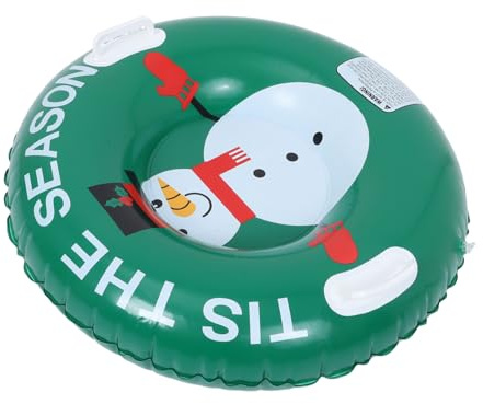 JOINPAYA Thickened Inflatable Snowman Sled Tube with Handles for Adults Winter Snow Tube for Sledding Family Outdoor Fun Quick Inflate Deflate Portable Snow