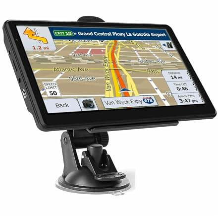 GPS Système de Navigation GPS pour Voiture et Camion avec écran 7 Pouces, 256 Mo + 8 Go