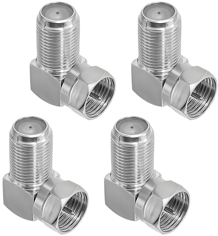 QEAS 4 Stück Sat Winkelstecker 90 Grad, F Stecker Winkel, Sat Kabel Winkelstecker, F-Winkel Stecker, Winkeladapter F-Adapter für Antennenkabel Satellitenkabel Koaxialkabel