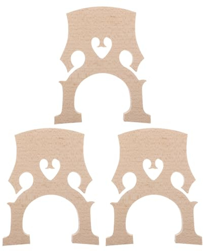 VICASKY 3pcs Cello Bridge Full Maple Wood Unfinished Replacement Parts for Musical Instrument Lightweight Portable Cello Accessories