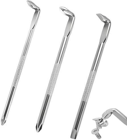 3PCS Offset Screwdriver Set, Premium S2 Steel Right Angle Screwdrivers with Magnetic Tips, L-Type Double Head Phillips & Flat Head Screwdriver Kit for Tight Space Repair, Anti-Slip Handle.