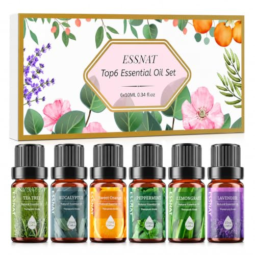 ESSNAT Set de Aceites Esenciales 6 x 10 ml Aromas Naturales