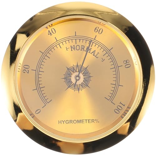 Guitar Case Metal Golden Hygrometer Humidity Monitor | Accurate Moisture Measurement, for Guitar Cases and Instruments, Helps Reduce Deformation and Cracking