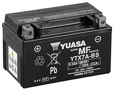 Baterías Yuasa YTZ y YTX, no requieren mantenimiento, color negro