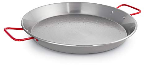 WAS 2281 500 - Padella per paella, in ferro, diametro superiore 50 cm, diametro inferiore 45 cm, altezza 5,5 cm