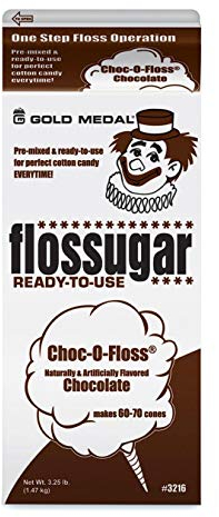 Candy Floss Sugar Chocolate Flavour - Ready-Mixed 1.47kg Carton of Cotton Candy Sugar for Candy Floss Machine - Makes 60-70 Average Portions - Perfect for Parties Candy Floss Machine Sugar (1.47kg)