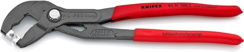 KNIPEX Schlauchschellenzange, 85 51 250 C | Geeignet für Click-Schellen mit rutschhemmendem Kunststoff überzogen 250 mm